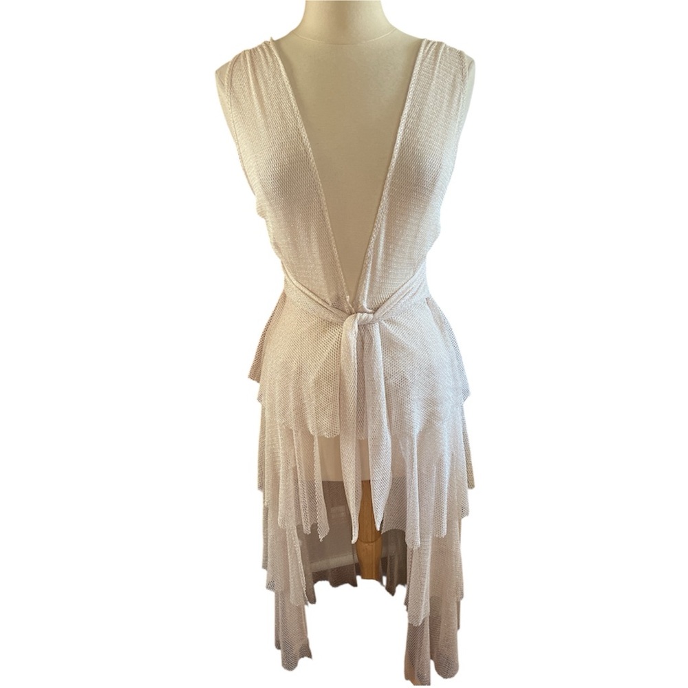 Acqua de Luxe Buzies Light Rose Shimmer Multi way swim coverup Dress Skirt Small - Picture 5 of 11